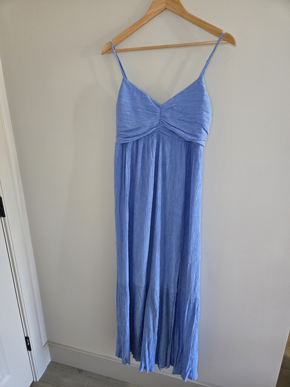 Abercrombie & Fitch sky blue spaghetti strap dressy maxi dress, feminine, large